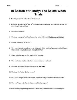Salem Witch Trials: Unveiling the Secrets in the Study Guide Answers